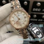 Replica Omega Water Resistant Two Tone Rose Gold Ladies Watch 33mm